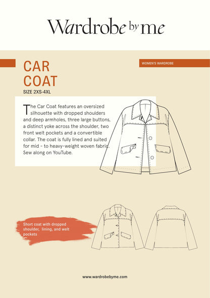 Symønster Car Coat Dame (Str 2XS-4XL) - Wardrobe by me
