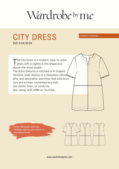Symønster City Kjole Dame (Str 30-54) - Wardrobe by me