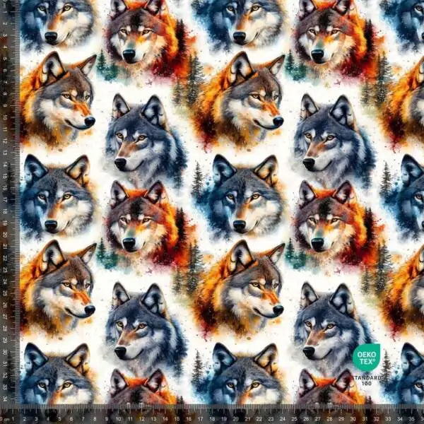 Bomullsjersey med ulvemotiv