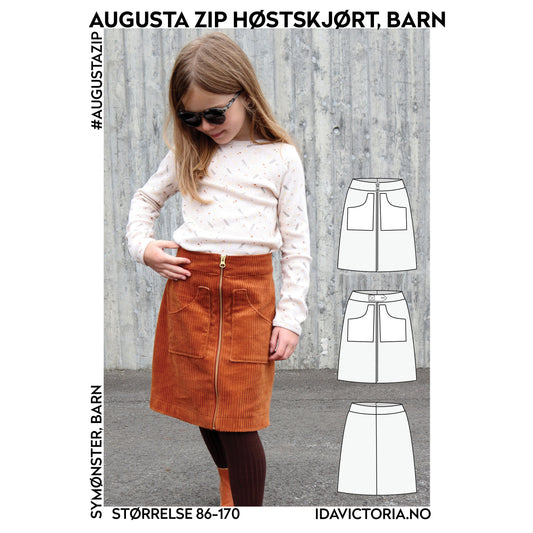 Ida Victoria: Augusta Zip Høstskjørt, barn (86-170) - Lillifixshop Ida Victoria