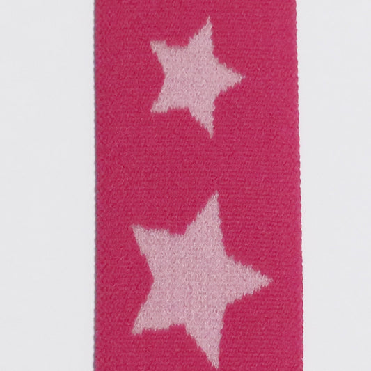 Elastikk 30 mm rosa stjerne