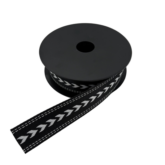 Gjordebånd (webbing) syntetisk 38 mm sort/hvit