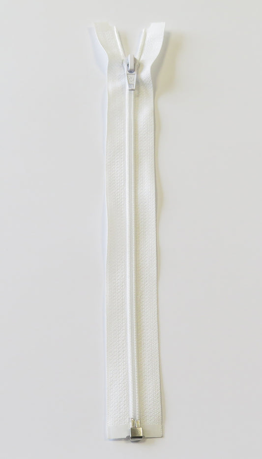 Spiral delbar glidelås - hvit (6 mm)