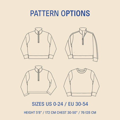Symønster Half Zipper Genser Dame (Str 30-54) - Wardrobe by me