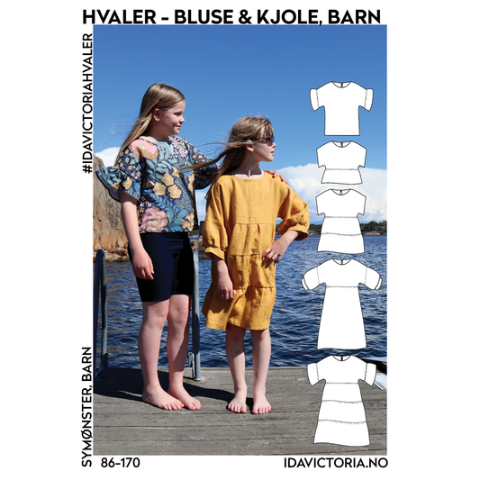 Ida Victoria: Hvaler – bluse & kjole, BARN (86-170)