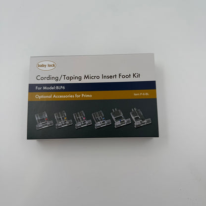 BabyLock Primo sett med 6 trykkføtter (Taping & Cording)