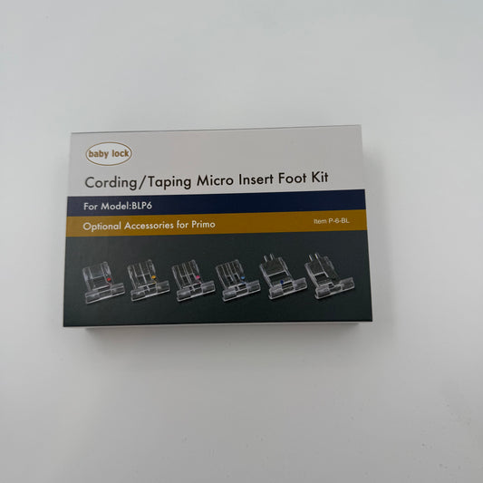 BabyLock Primo sett med 6 trykkføtter (Taping & Cording)