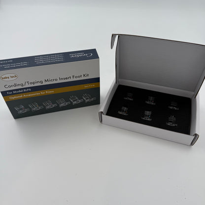 BabyLock Primo sett med 6 trykkføtter (Taping & Cording)