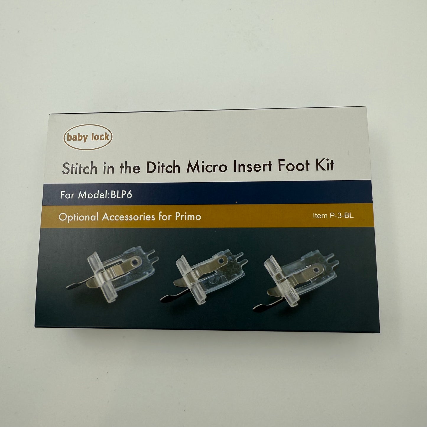 BabyLock Primo sett med 3 trykkføtter (Stitch in Ditch)