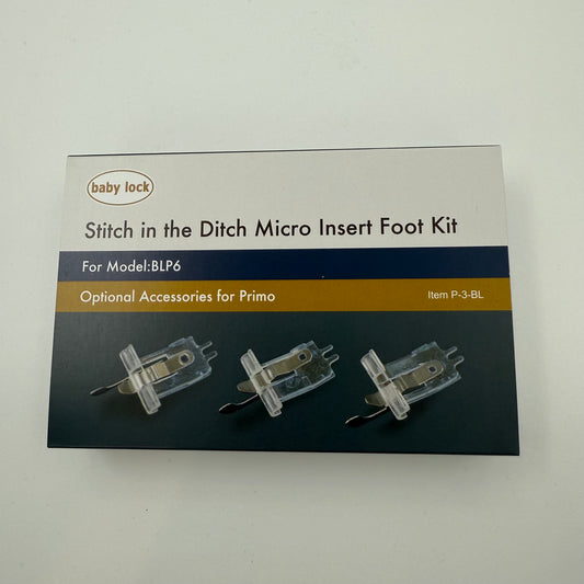 BabyLock Primo sett med 3 trykkføtter (Stitch in Ditch)
