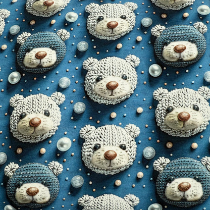 Bomullsjersey med små strikkede bamser