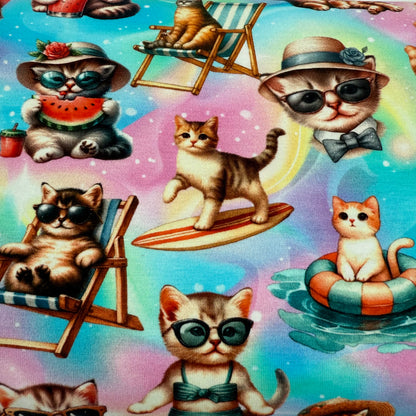 Bomullsjersey med søte katter