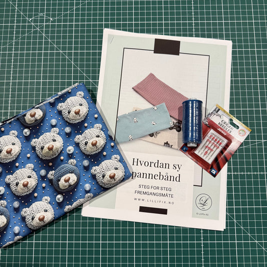 Sypakke pannebånd strikket bamse - med oppskrift og video