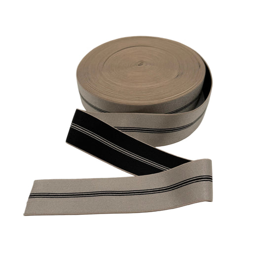 Elastikk 40 mm Beige/Sort (pris oppgitt pr dm)