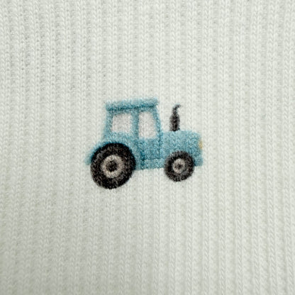 Ribbjersey trakor blå/beige