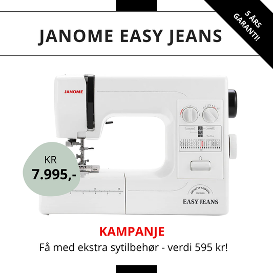 KAMPANJE Janome Easy Jeans 1800 - Få med sytilbehør (verdi 595 kr)