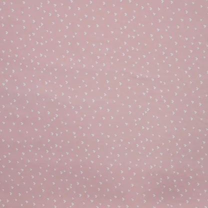 Vevd bomullspoplin - Hjerter Rosa