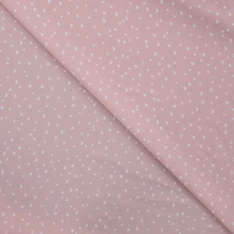 Vevd bomullspoplin - Hjerter Rosa