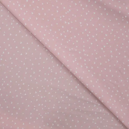 Vevd bomullspoplin - Hjerter Rosa