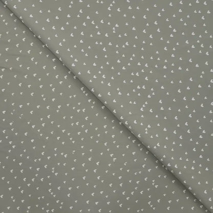 Vevd bomullspoplin - Hjerter Grønn