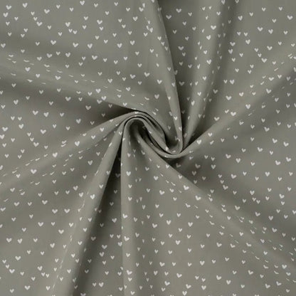 Vevd bomullspoplin - Hjerter Grønn