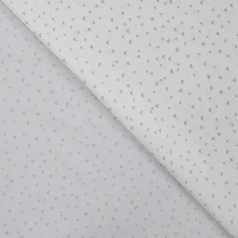 Vevd bomullspoplin - Hjerter Ecru