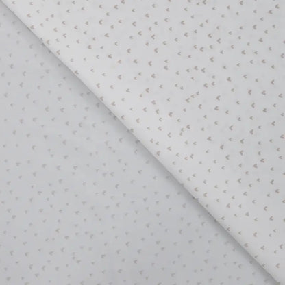 Vevd bomullspoplin - Hjerter Ecru