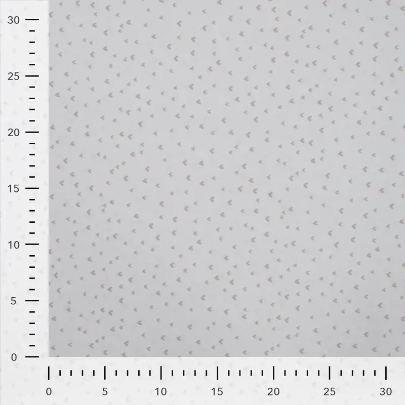 Vevd bomullspoplin - Hjerter Ecru