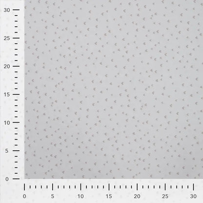 Vevd bomullspoplin - Hjerter Ecru