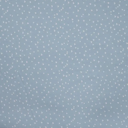 Vevd bomullspoplin - Hjerter Blå