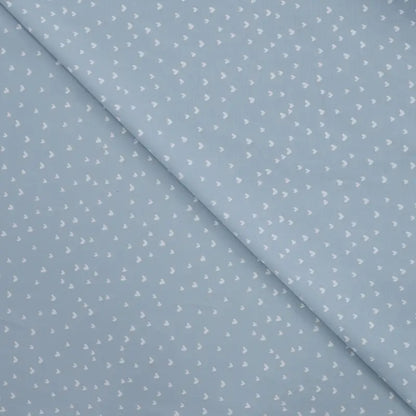 Vevd bomullspoplin - Hjerter Blå