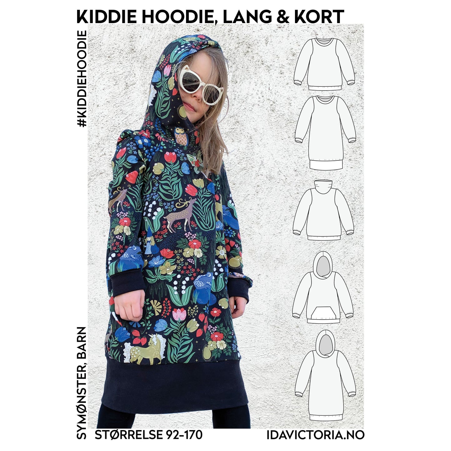 Ida Victoria: Kiddie Hoodie – lang & kort genser til barn (92-170) - Lillifixshop Ida Victoria