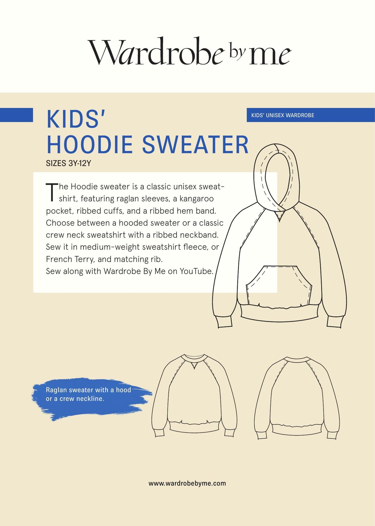 Symønster Hoodie Genser Barn (Str 3-12 år) - Wardrobe by me