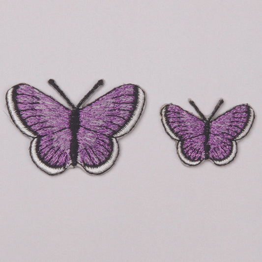 Strykemerke Sommerfugler -  2stk (5,2 og 3,5 cm)