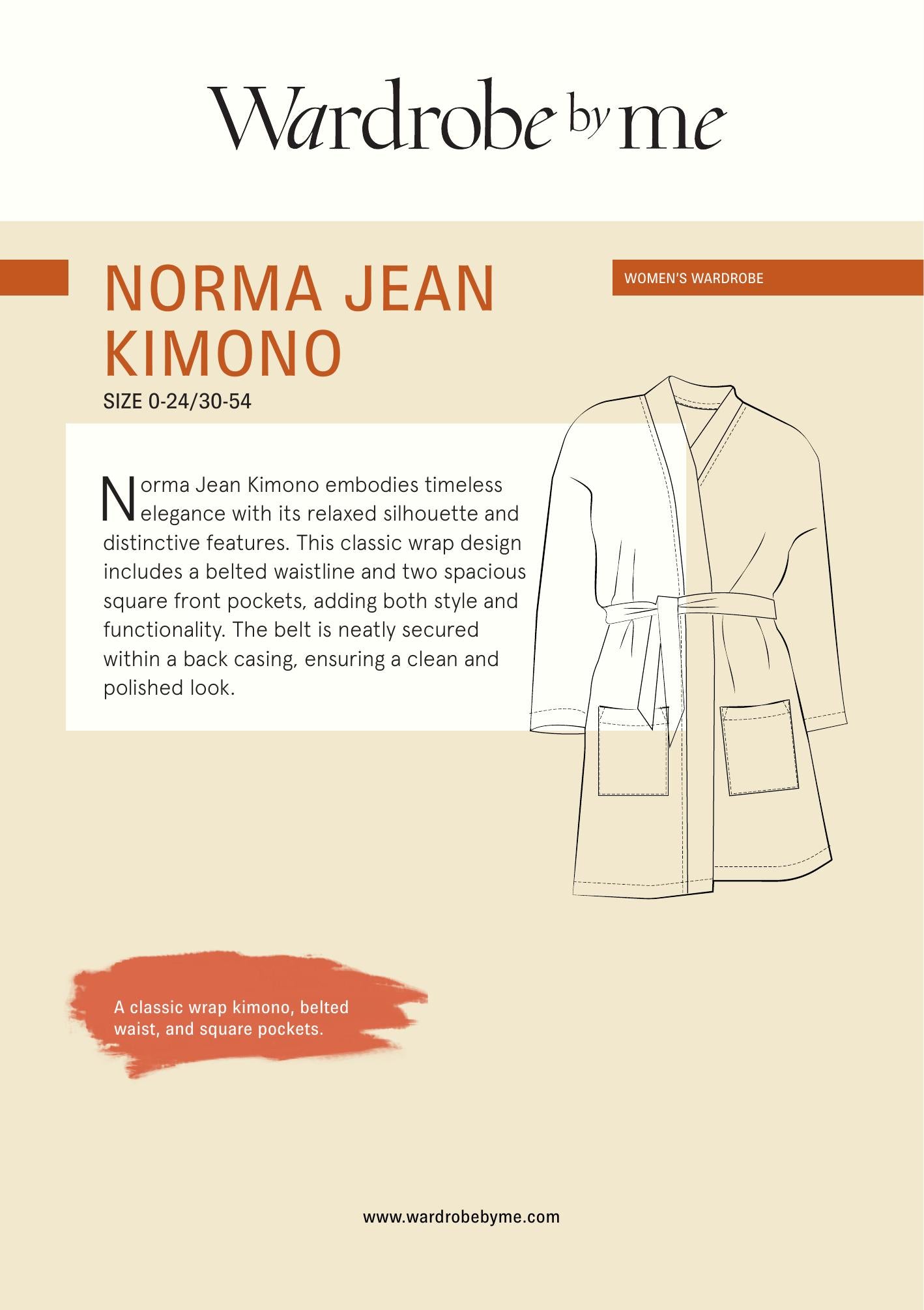 Symønster Norma Jean Kimono Dame (Str 30-54) - Wardrobe by me