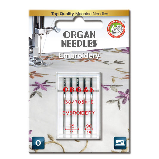 Organ Broderi nål #75-90 - 5 stk