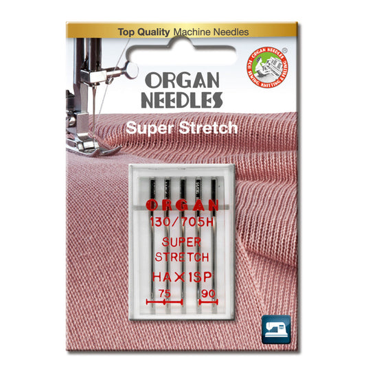 Organ Super Stretch Overlock HAx1SP nål #75-90 - 5 stk