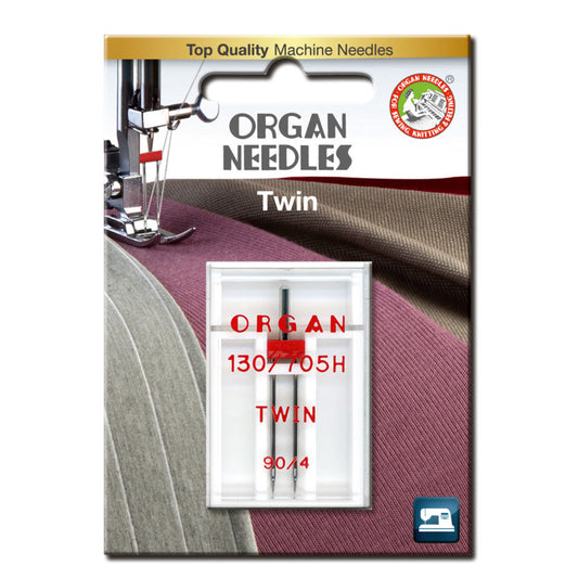 Organ Tvillingnål 4 mm #90 ( til vevd stoff, ikke til stretch)