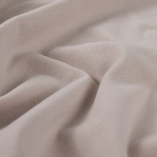 Ribb rundstrikket Beige Sand