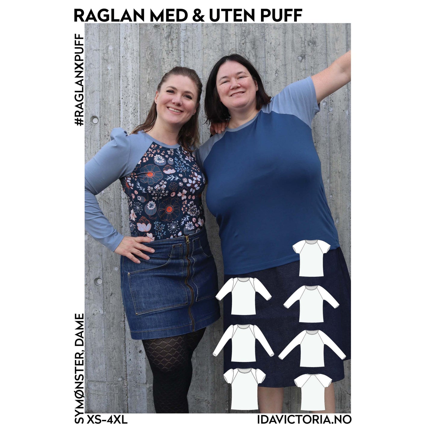Ida Victoria: Raglan med & uten puff (XS-4XL)
