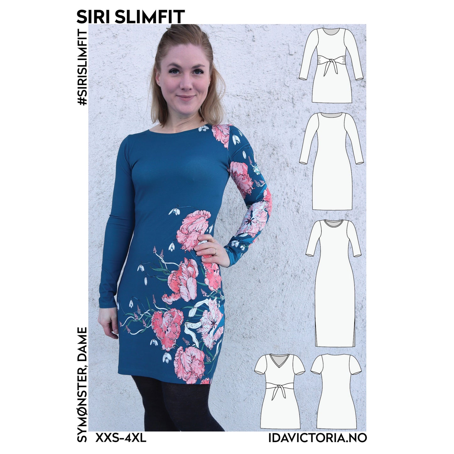 Ida Victoria: Siri slimfit (XXS-4XL) papirmønster