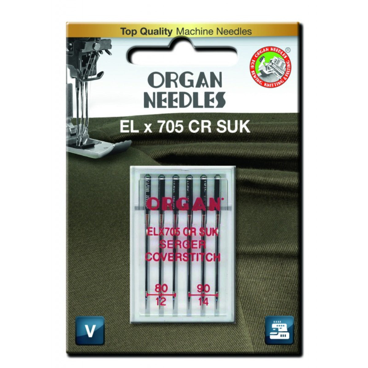 Organ ELx705 Coversøm Krom nål #80-90 - 6 stk - Lillifixshop Organ