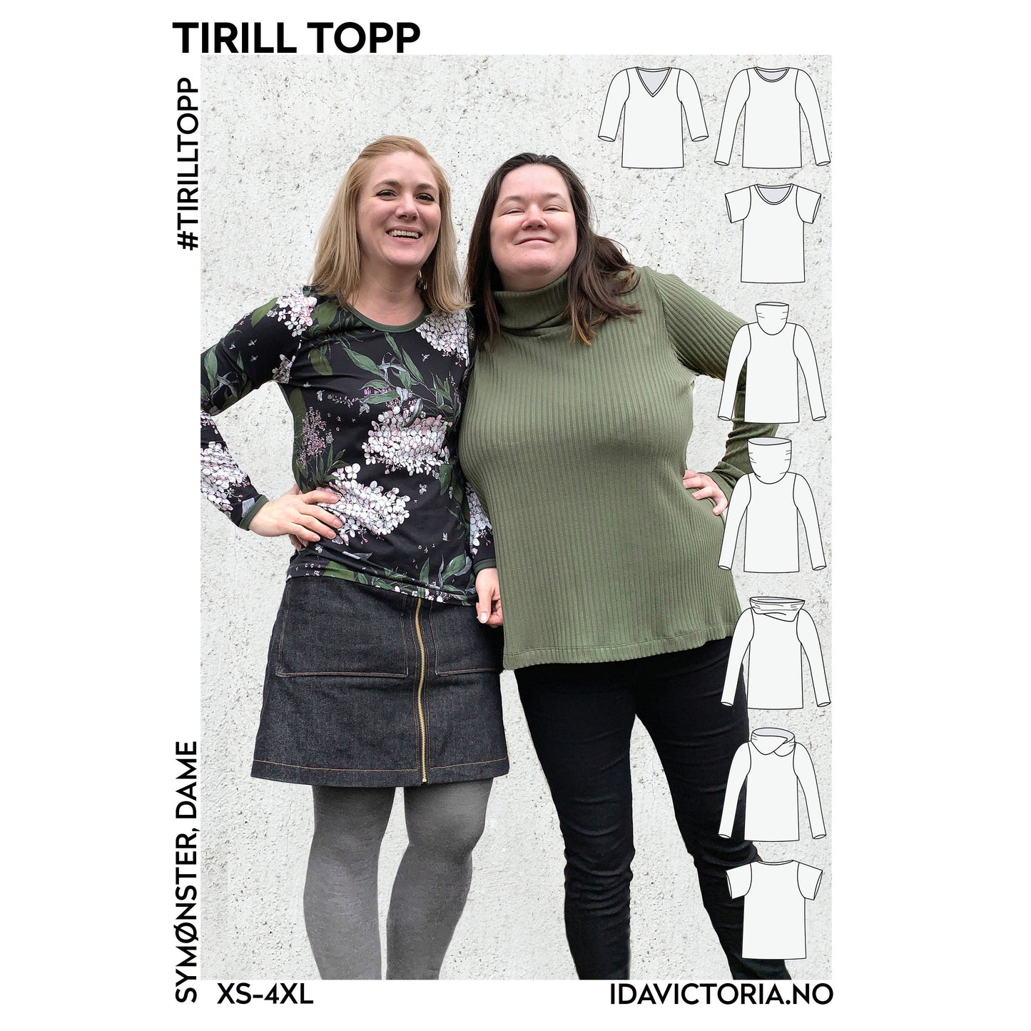 Ida Victoria: Tirill Topp – trøye til dame (XS-4XL) papirmønster - Lillifixshop Ida Victoria