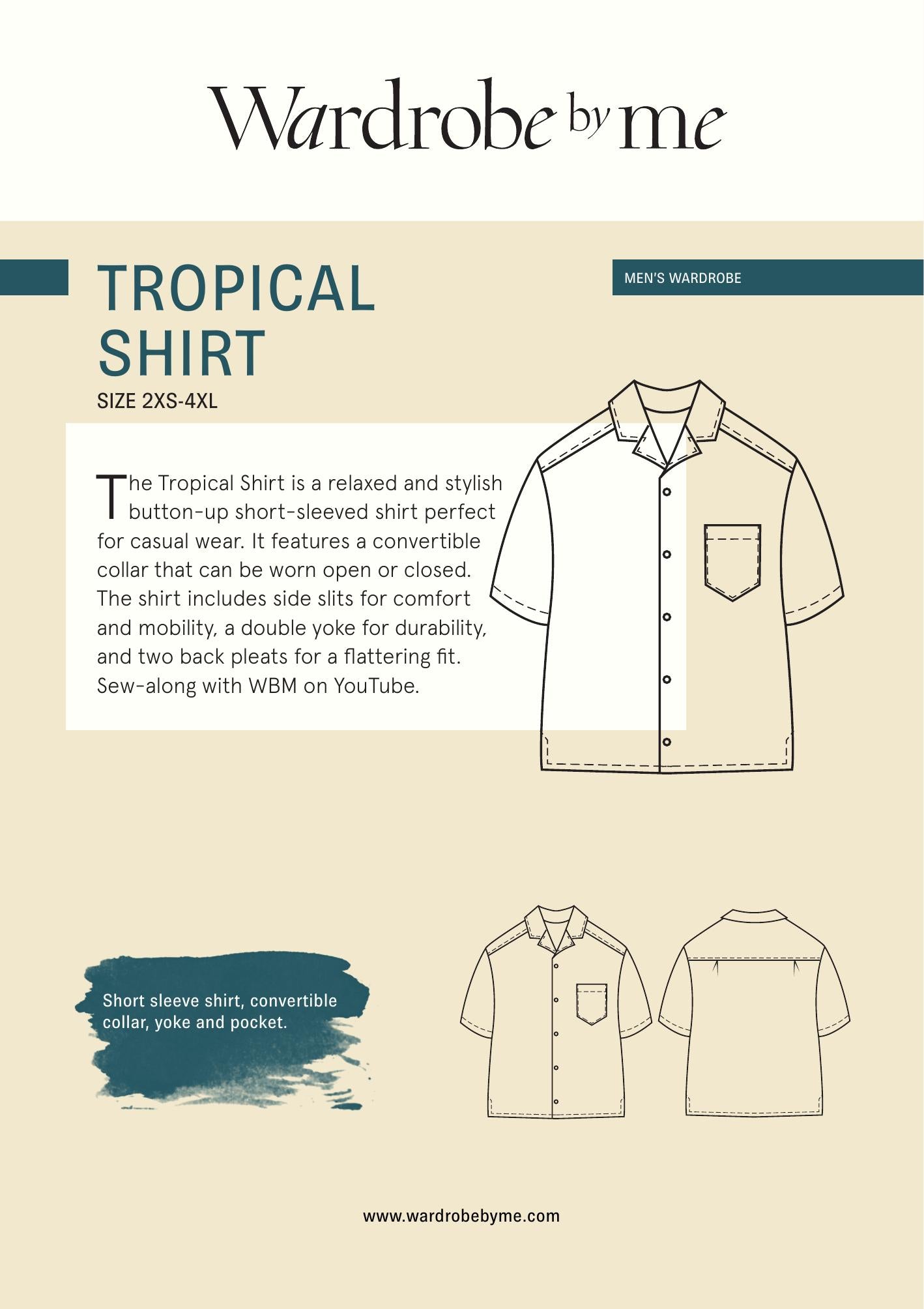Symønster Tropical Skjorte Herre (Str 2XS-4XL) - Wardrobe by me