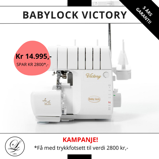 KAMPANJE! Overlock Baby Lock Victory - Få med trykkfotsett - verdi 2800 kr!