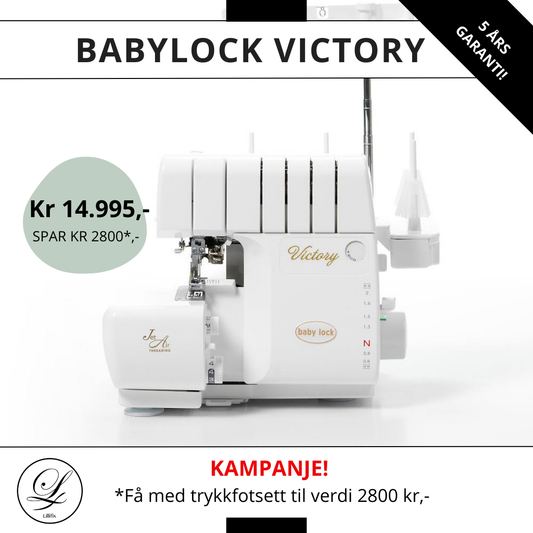 KAMPANJE! Overlock BabyLock Victory - Få med trykkfotsett verdi 2800 kr