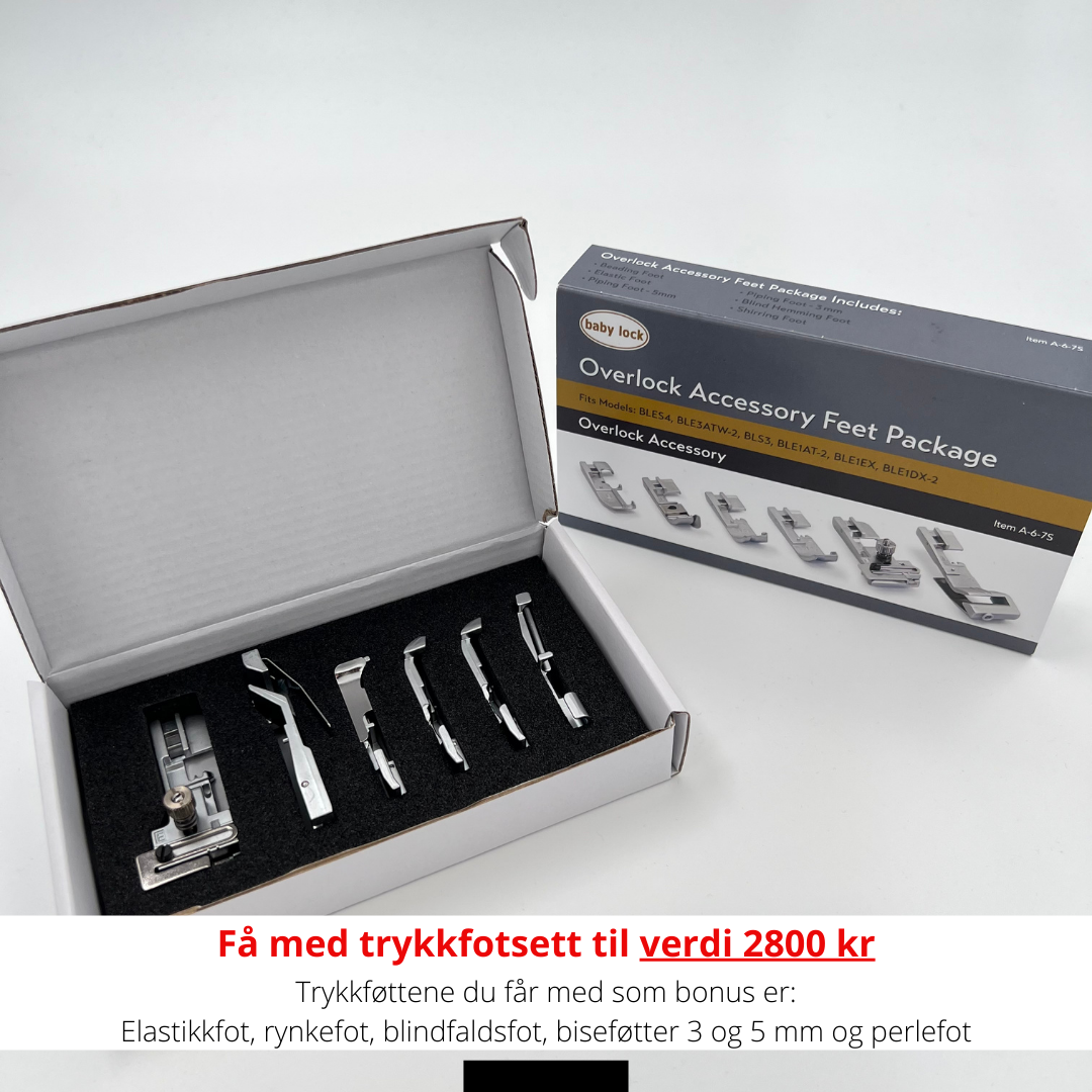 KAMPANJE! Overlock BabyLock Victory - Få med trykkfotsett verdi 2800 kr