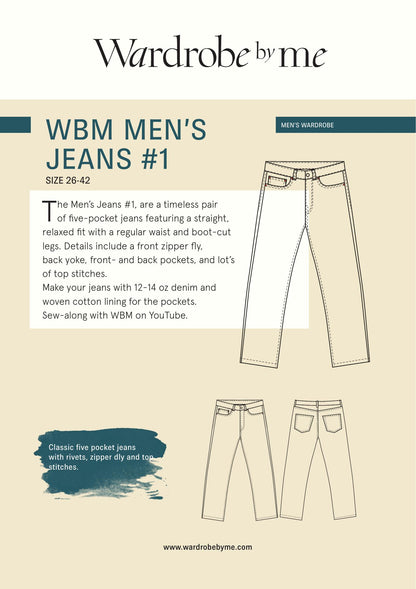 Symønster Jeans Herre (Str 26-42) - Wardrobe by me