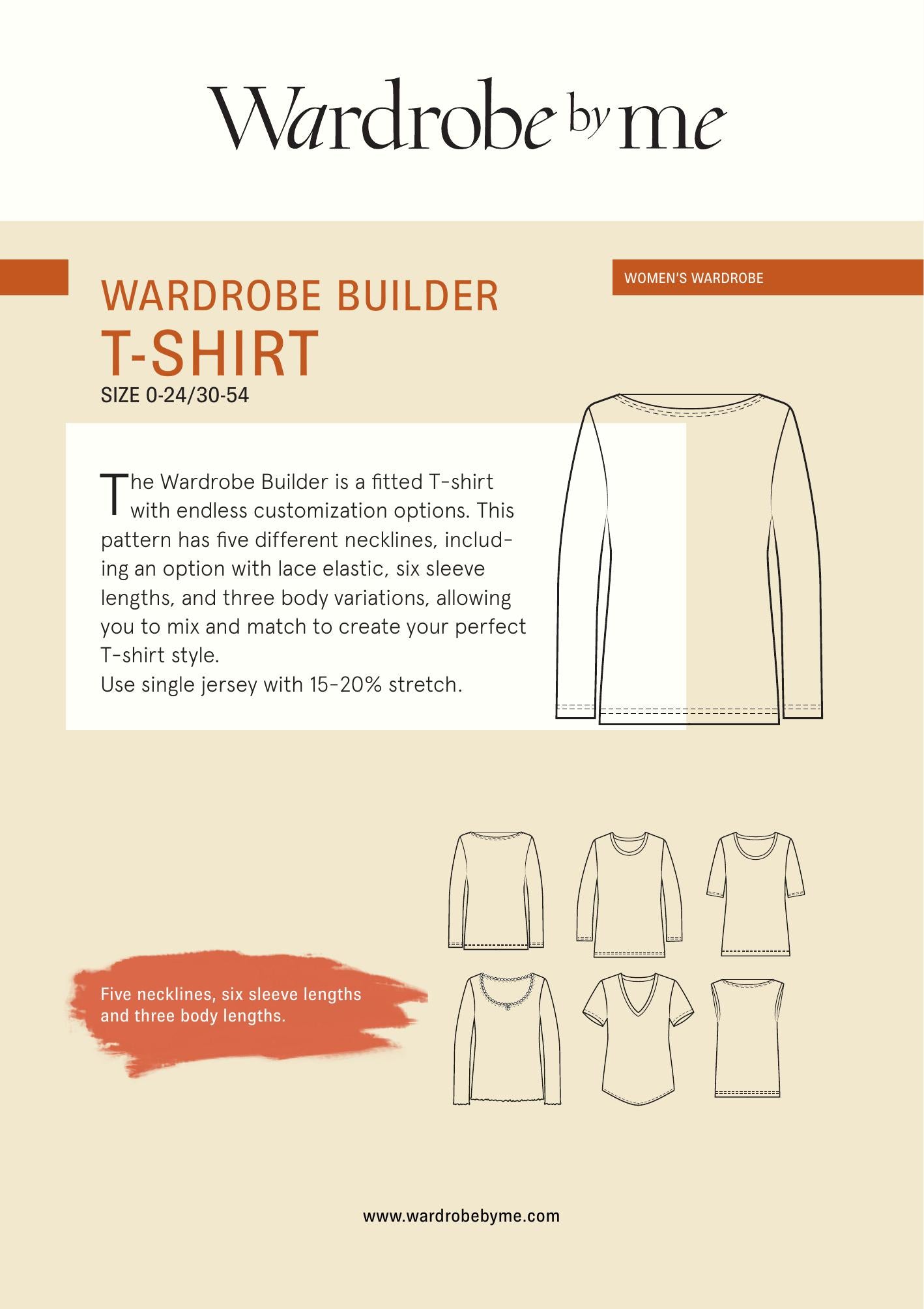 Symønster Builder T-skjorte Dame (Str 30-54) - Wardrobe by me