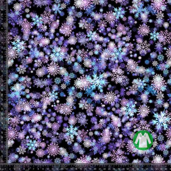 Bomullsjersey med snøkrystaller